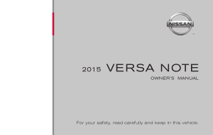 2015 Nissan VERSA NOTE Owner Manual